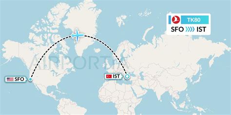 Turkish Airlines TK80 (THY9WC) from San Francisco to Istanbul.